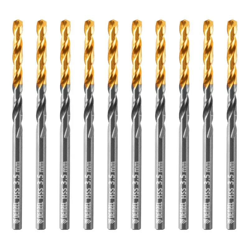 Сверло по металлу Denzel 3,5 мм, HSS-Tin, Golden Tip, 10 шт. Сверло по металлу Denzel 3,5 мм, HSS-Tin, Golden Tip, 10 шт.
