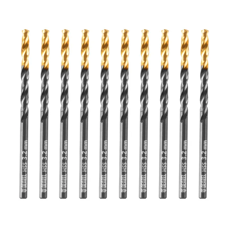 Сверло по металлу Denzel 3,2 мм, HSS-Tin, Golden Tip, 10 шт. Сверло по металлу Denzel 3,2 мм, HSS-Tin, Golden Tip, 10 шт.