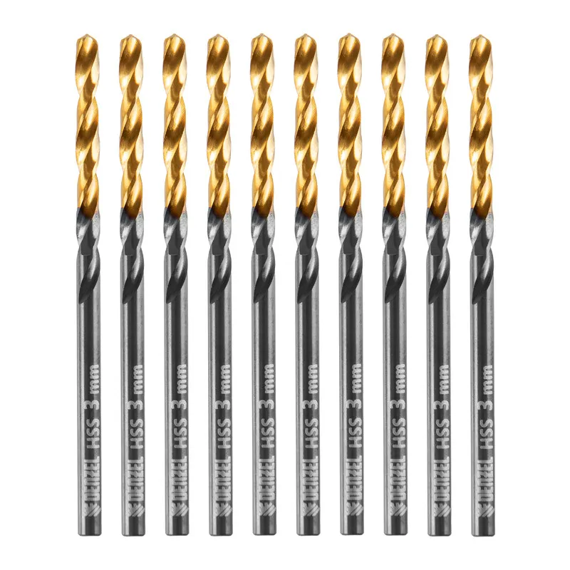 Сверло по металлу Denzel 3 мм, HSS-Tin, Golden Tip, 10 шт. Сверло по металлу Denzel 3 мм, HSS-Tin, Golden Tip, 10 шт.