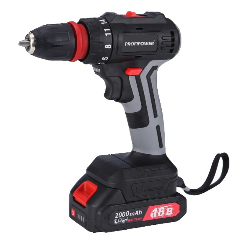 Шуруповерт бесщеточный ProfiPower DFRCN-18BT ( 18В,Li-ion-2шт, 2.0 Ач, 40Нм, съемный, в кейсе)