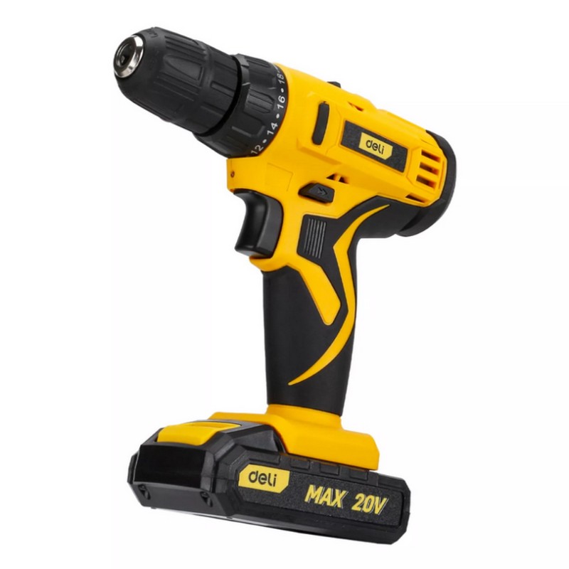 Дрель-шуруповерт аккумуляторная ударная DELI DL-CZ20-E1D2 ( 2АКБ 20Вх2Ач + ЗУ, 29Нм, реверс)