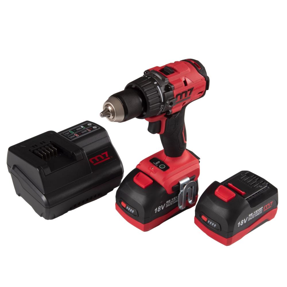 Аккумуляторная дрель-шуруповерт MIGHTY SEVEN 18 В, импульсная, кейс Аккумуляторная дрель-шуруповерт MIGHTY SEVEN 18 В, импульсная, кейс