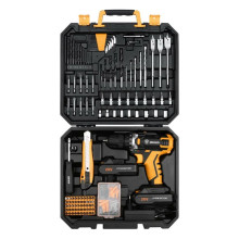 Аккумуляторная дрель-шуруповерт DEKO DKCD20FU-Li в кейсе + 193 аксессуара, 42 Нм, 20В, 2х2.0 А*ч, з/у Аккумуляторная дрель-шуруповерт DEKO DKCD20FU-Li в кейсе + 193 аксессуара, 42 Нм, 20В, 2х2.0 А*ч, з/у