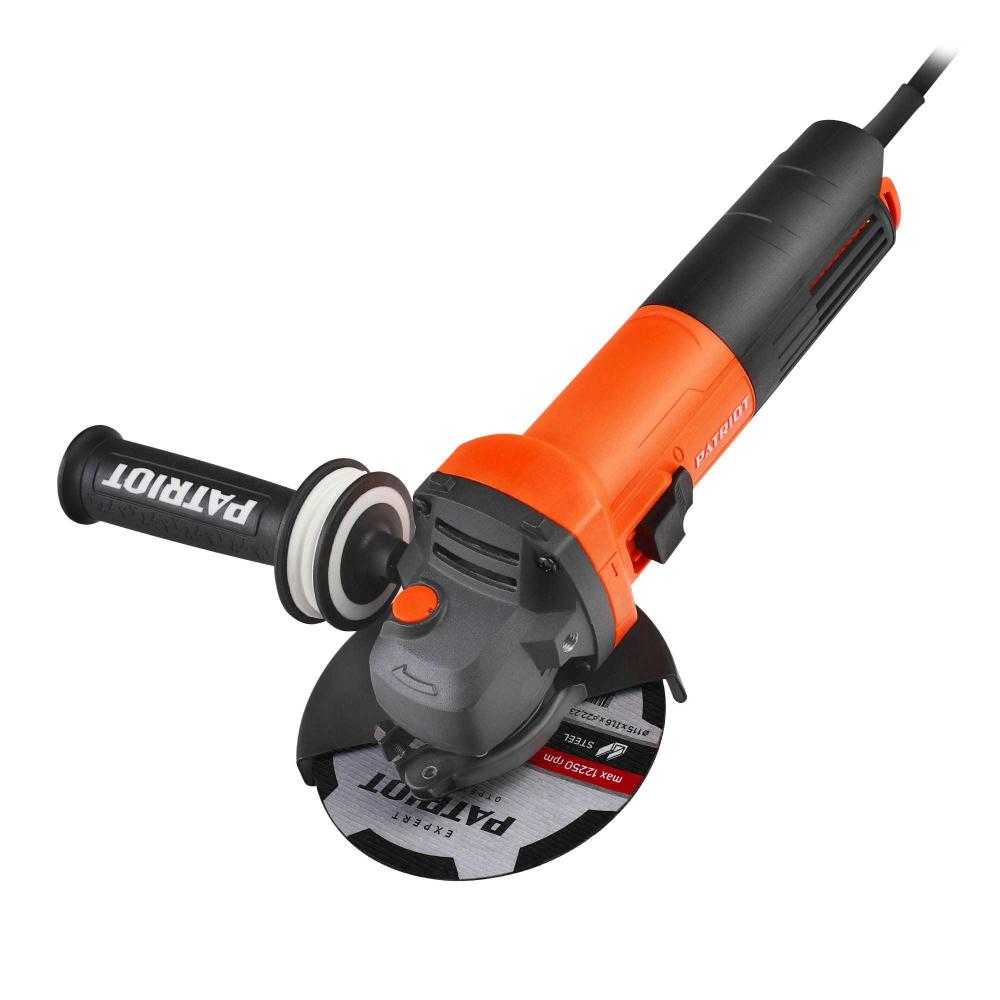Машина углошлифовальная сетевая (УШМ) PATRIOT AG 115, 850Вт, диск 115 мм Машина углошлифовальная сетевая (УШМ) PATRIOT AG 115, 850Вт, диск 115 мм