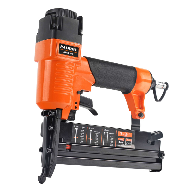 Пневмостеплер 3 в 1 PATRIOT ANG 210R, 7 бар, скобы 18GA, гвозди 18GA, 16GA Пневмостеплер 3 в 1 PATRIOT ANG 210R, 7 бар, скобы 18GA, гвозди 18GA, 16GA